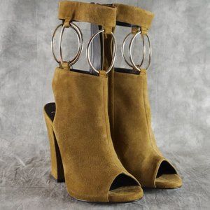 LAST PAIR! NIB Giuseppe Zanotti ZELDA Brown Peep Toe Bootie US 8.5 EU 38.5 S1E1